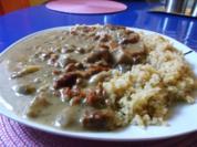Vegetarisch: Waldpilzsoße mit Röstbulgur - Rezept