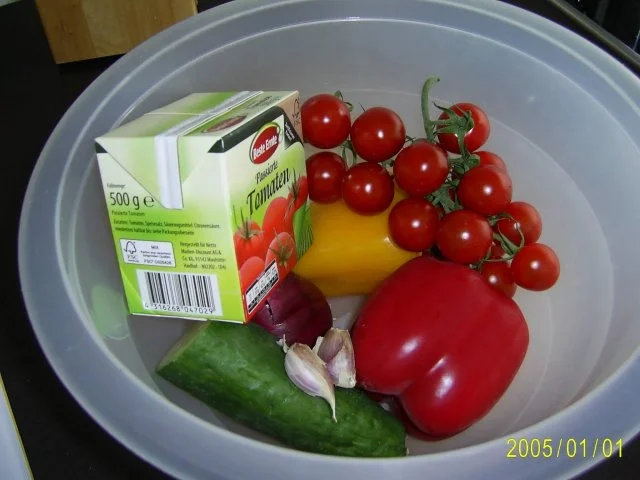 Ohne Fleisch: Gazpacho & Quarknockerln..... - Rezept - Bild Nr. 3