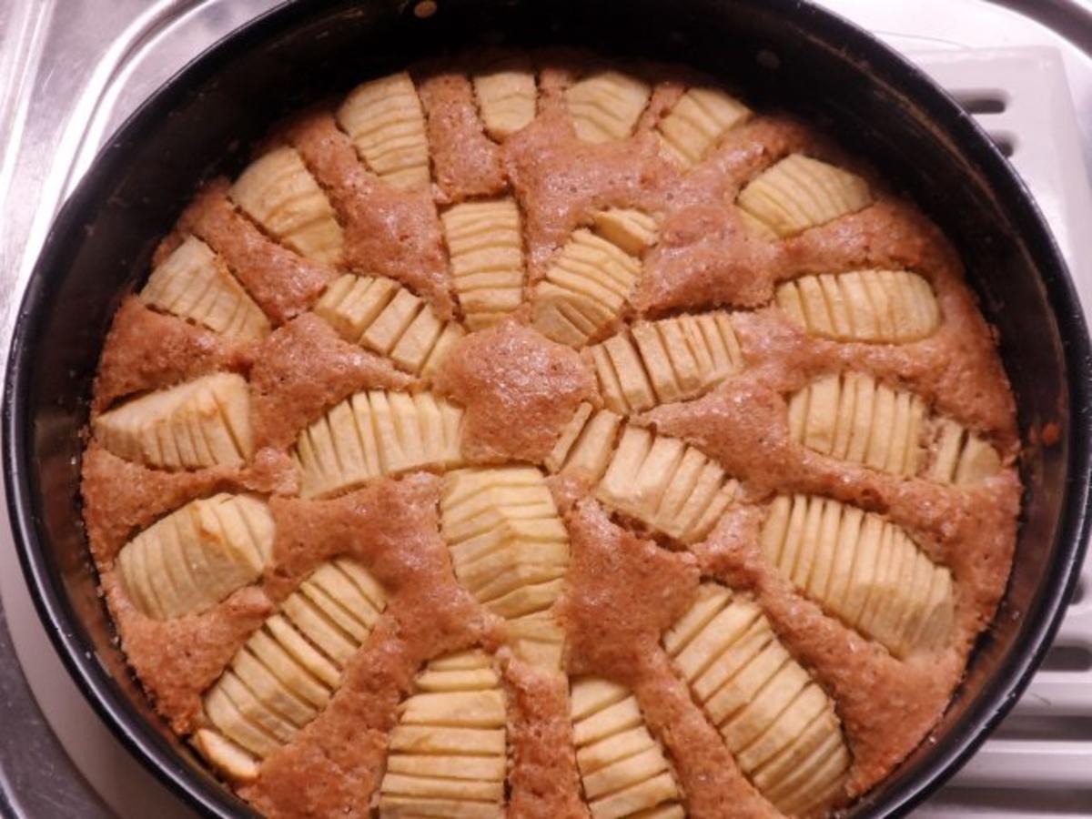 Kuchen: Apfel-Mandel-Kuchen mit Aprikosenglasur - Rezept - Bild Nr. 9