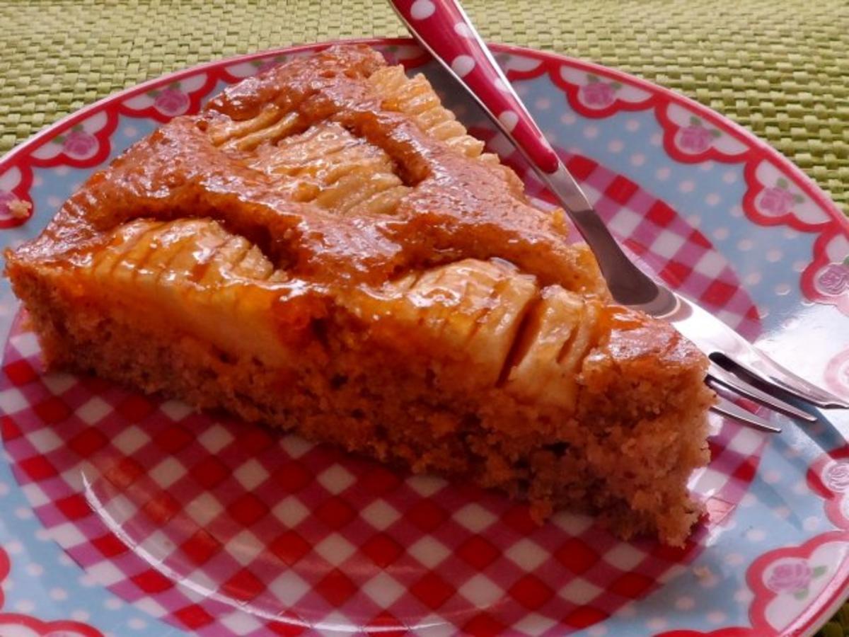 Kuchen: Apfel-Mandel-Kuchen mit Aprikosenglasur - Rezept - Bild Nr. 12
