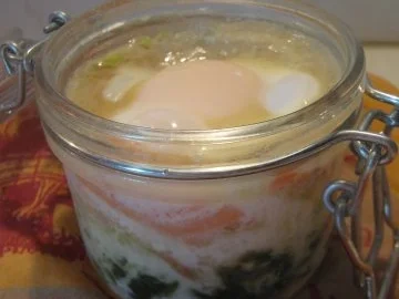 Ei im Glas, mit Spinat und Räucherlachs - Rezept - Bild Nr. 2