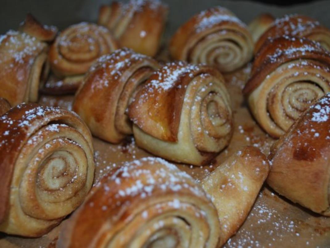Zimtschnecken mit Mehl und Trockenhefe Rezept mit Bild kochbar.de