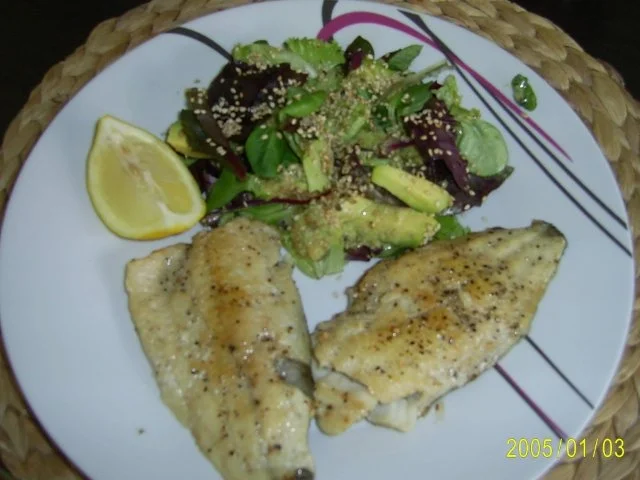 Rezept: Fisch: würziger Blattsalat & Dorschfilet Bild Nr. 2 Fisch: würziger Blattsalat & Dorschfilet - Rezept - Bild Nr. 2