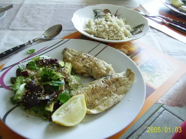 Rezept: Fisch: würziger Blattsalat & Dorschfilet Fisch: würziger Blattsalat & Dorschfilet - Rezept