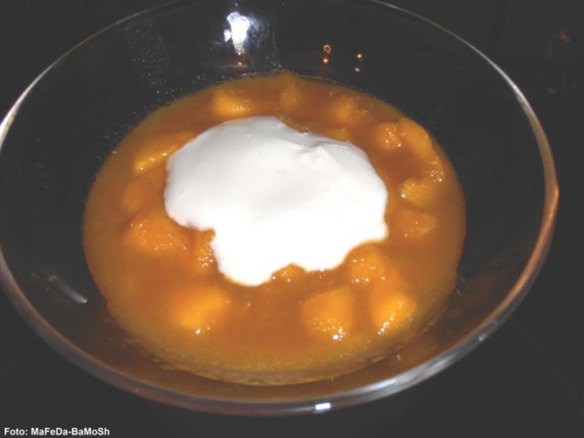 Bilder für Karamellisierte Mango mit Sahnejoghurt - Rezept