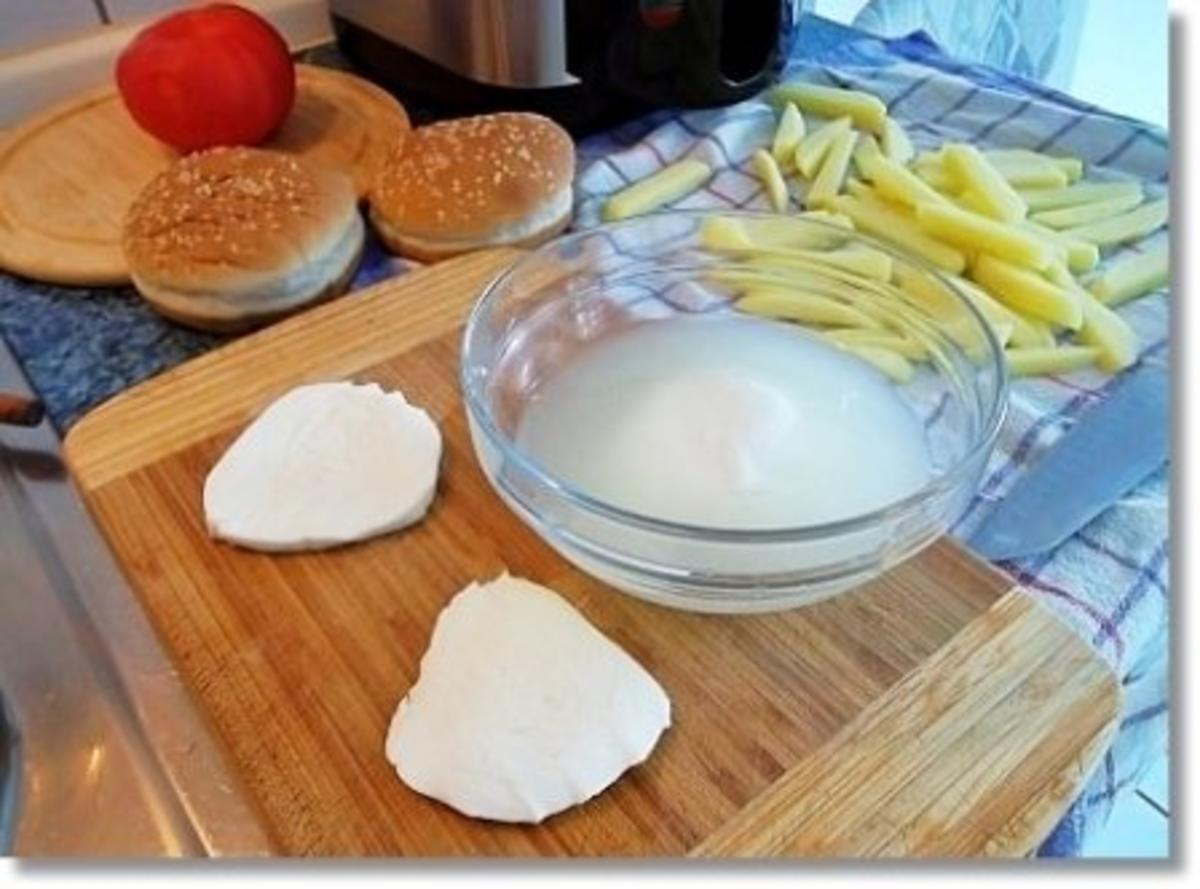 Hausgemachte Hamburger mit Pommes (ړײ) - Rezept - Bild Nr. 5
