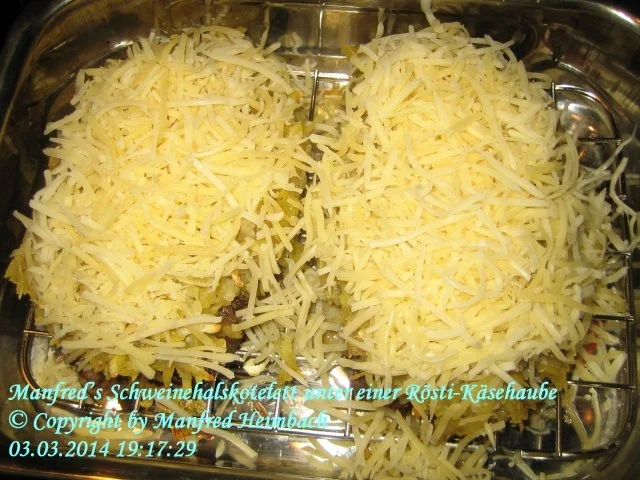 Fleisch – Manfred’s Schweinehalskotelett unter einer Rösti-Käsehaube - Rezept - Bild Nr. 4