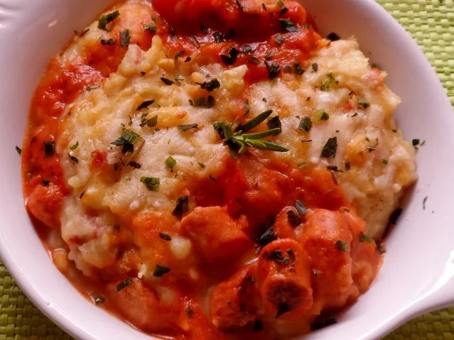 Auflauf/Gratin: Mediterranes Wurstgulasch überbacken mit Parmesan-Kartoffelpüree - Rezept - Bild Nr. 21