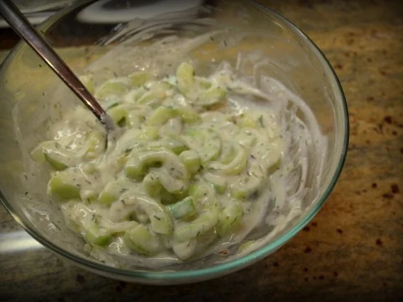 Warmer Gurkensalat - Rezept