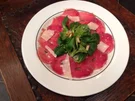 Getrüffeltes Rinder- Carpaccio vom bergischen Angus an Feldsalatsträußchen - Rezept