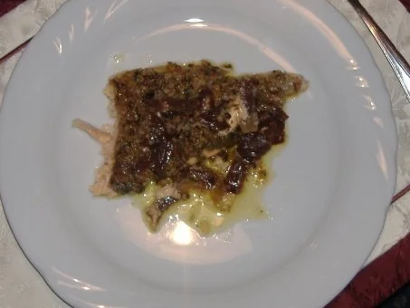 Lachsforelle mit Schinken,Mandeln und Knoblauch - Rezept