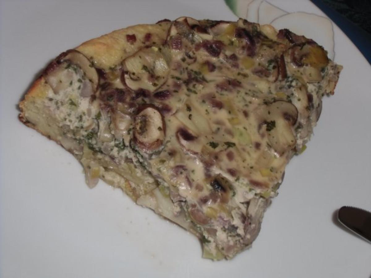 Bilder für Lauch - Champignon - Kartoffel Quiche - Rezept