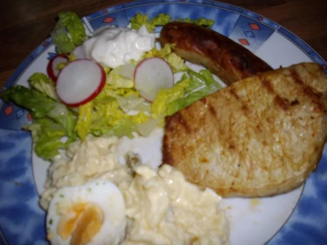 Rezept: marinierte schweinesteaks mit romanasalat marinierte schweinesteaks mit romanasalat - Rezept