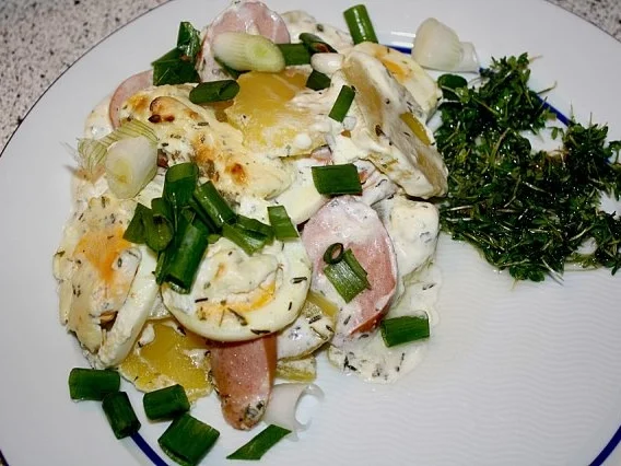 Teichmann's Kartoffelgratin mit Kressesalat - Rezept