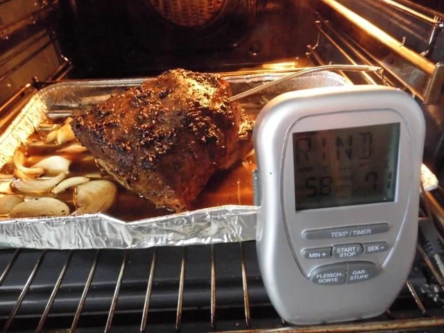 Rinderbraten gegart mit Niedrigtemperatur, dazu Polentarauten und Zwiebel - Feigensoße - Rezept - Bild Nr. 5