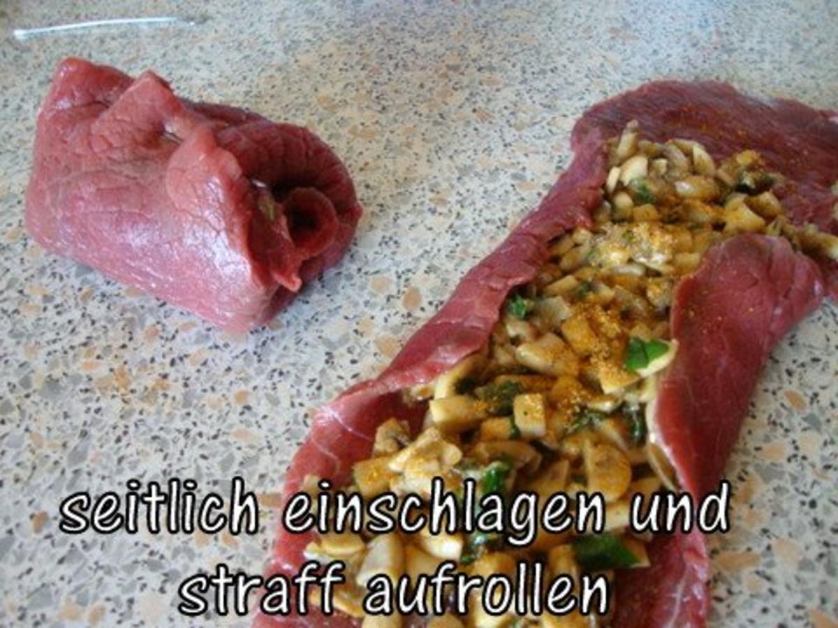 Rinderroulade mit Pilz-Kräuter Füllung - Rezept - kochbar.de