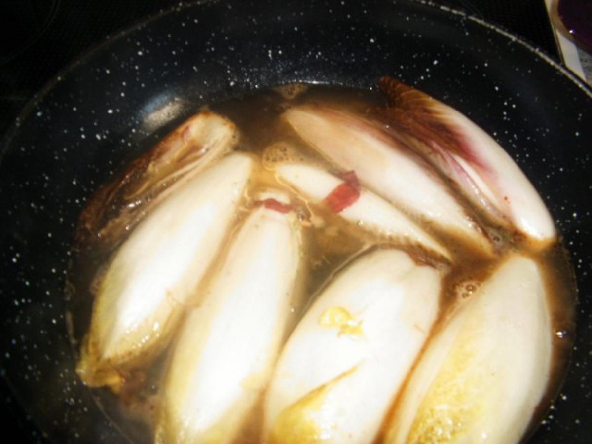 Chicoree gefüllt mit Crevetten und Spinat - Rezept - Bild Nr. 5