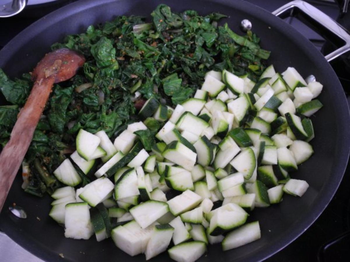 Vegan : Buntes Quinoa mit Zucchini - Spinat und Kokoschampignons - Rezept - Bild Nr. 13