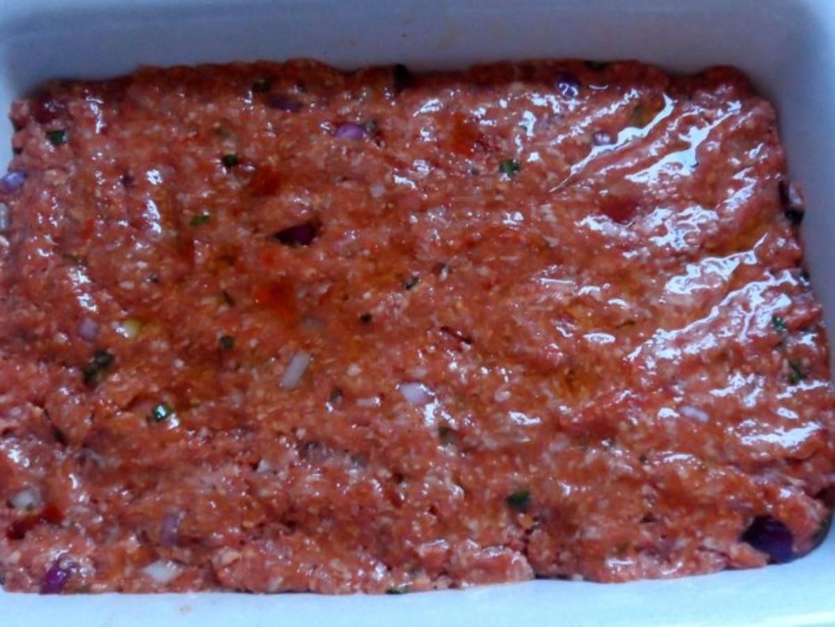 Ofengerichte: Hackbraten-Schichtauflauf mit Tomatenreis & Paprika-Zucchini-Gemüse - Rezept - Bild Nr. 4