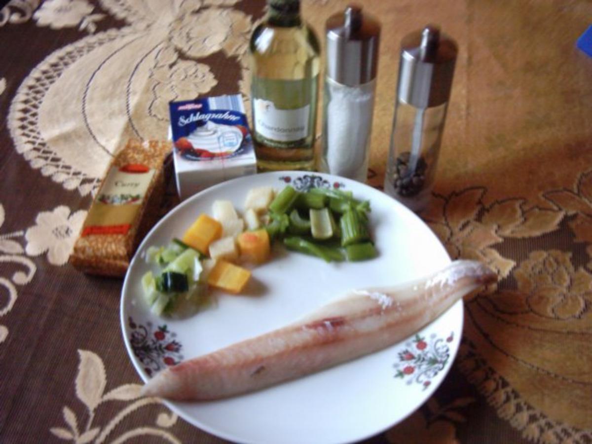 Kabeljau mit Gemüse, Curryreis und einem leckeren Sößchen - Rezept - Bild Nr. 2