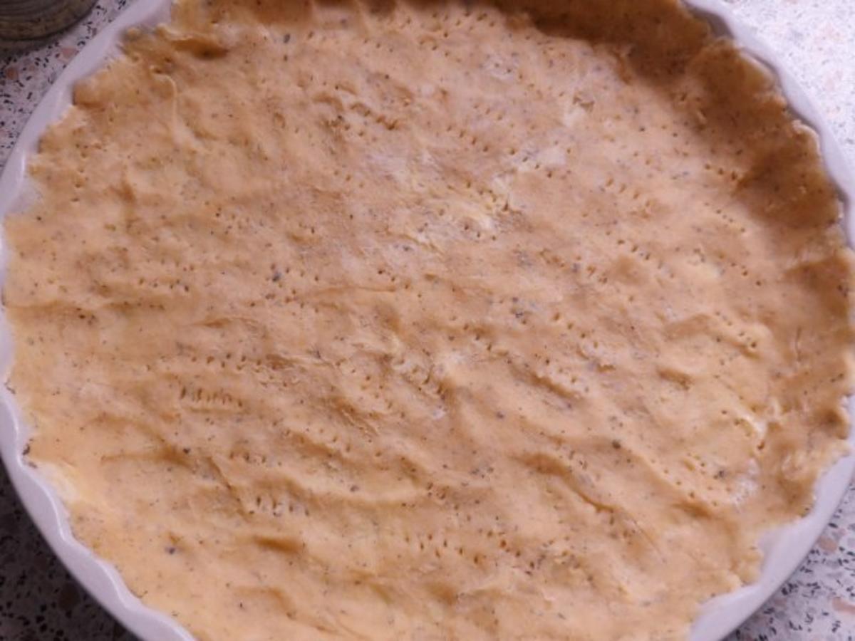 Tarte/Quiche: Balsamico-Zwiebel-Tarte mit Ziegenkäse und Tomaten - Rezept - Bild Nr. 9