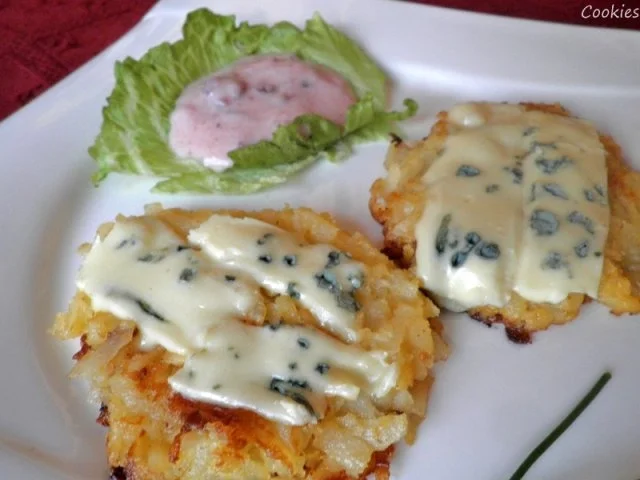 Birnen - Ingwer - Rösti, überbacken mit Edelpilzkäse und Preiselbeer - Joghurt - Dip ... - Rezept - Bild Nr. 3