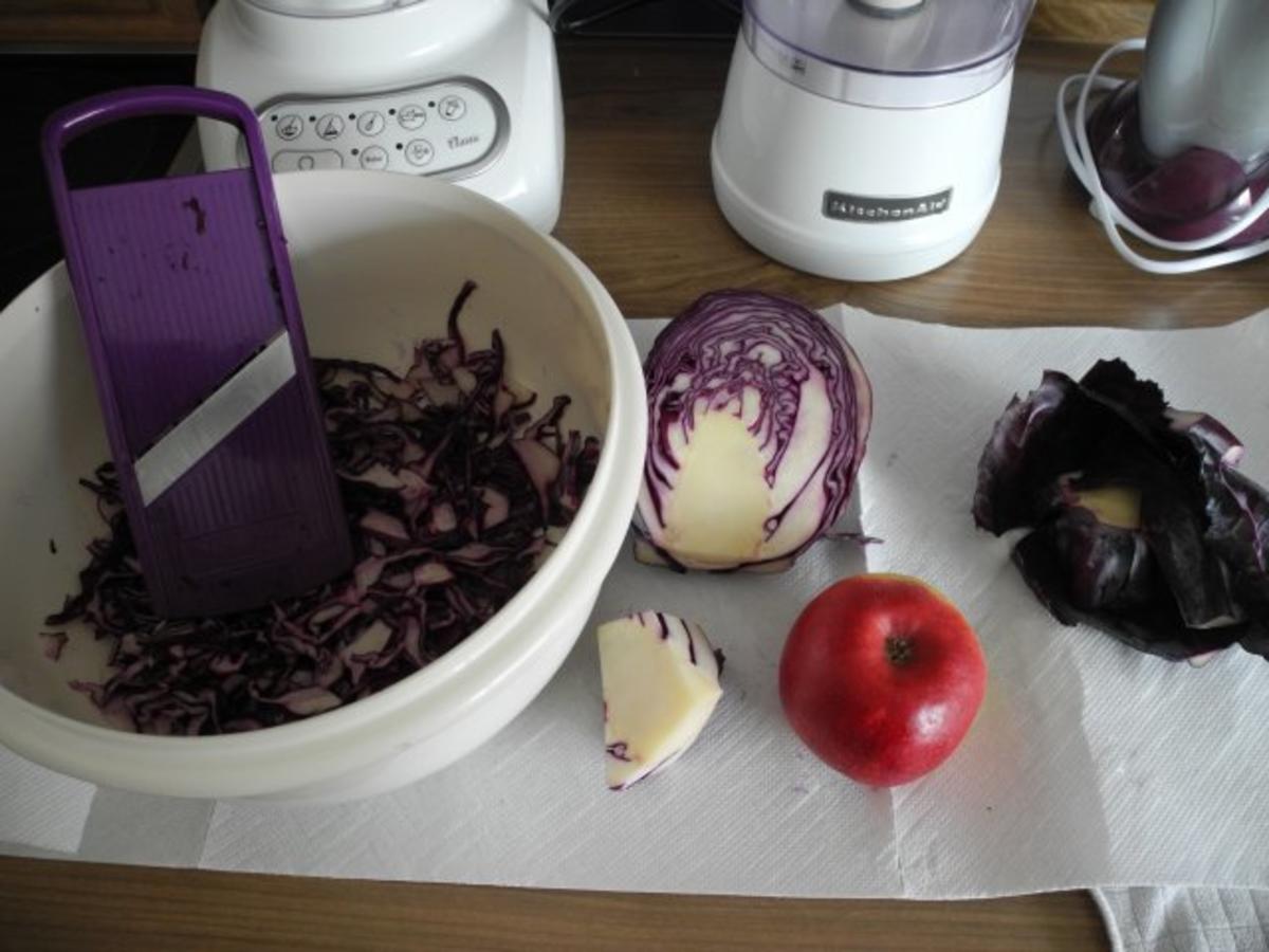 Vegan : Rotkohl - Rohkost - Salat - Rezept