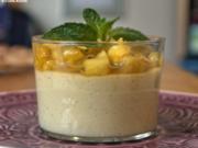 Kokospudding mit Ananas-Minz-Ragout - Rezept