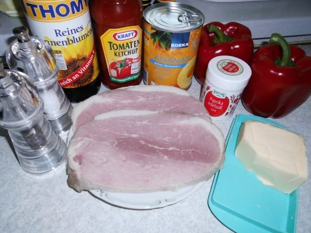Hinterschinken mit Paprika und Ananas - Rezept - Bild Nr. 2