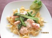 Spargel mit Nudeln und Safransoße - Rezept