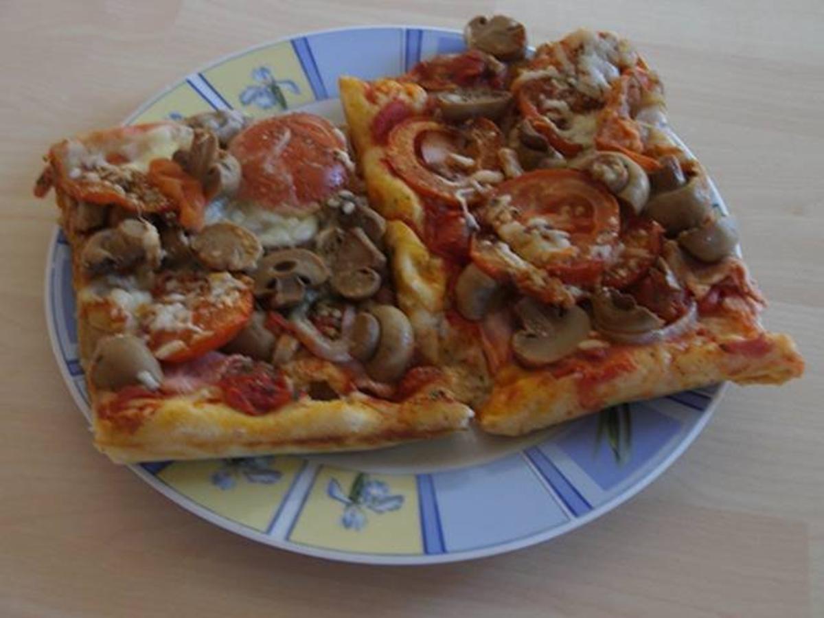 Schinken-Tomaten-Championpizza - Rezept von Kuechen-Chefin