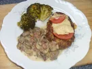 Rezept: Überbackene Hacksteaks mit Champignonsoße Überbackene Hacksteaks mit Champignonsoße - Rezept