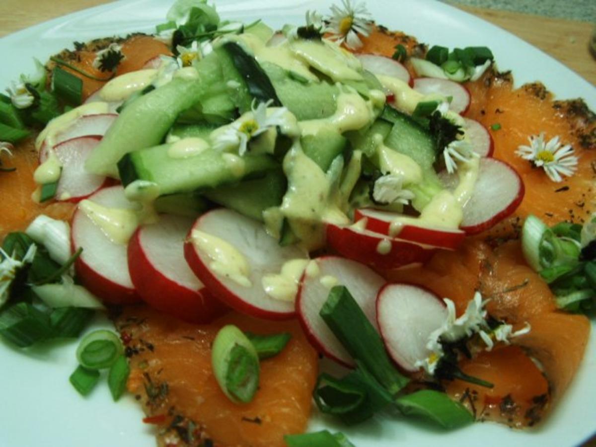 Lachs mit Gurken-Radieschensalat - Rezept - kochbar.de