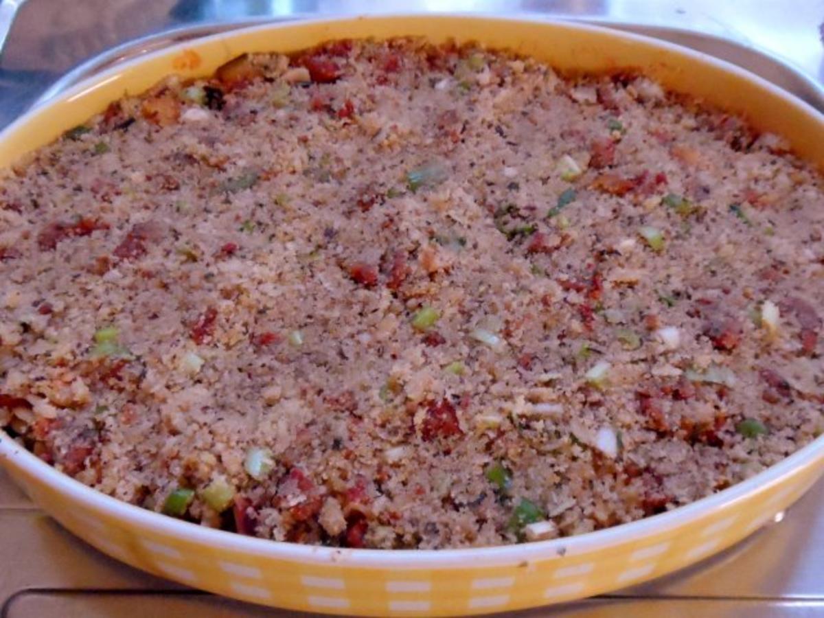 Nudeln/Pasta: Spirelli in Tomaten-Speck-Soße überbacken mit Knusper-Parmesan-Streuseln - Rezept - Bild Nr. 13