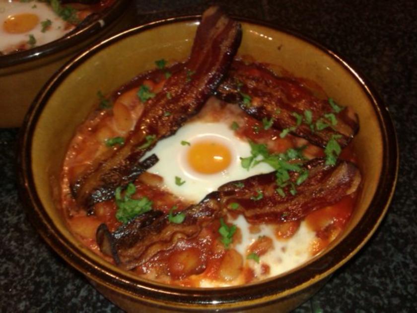 Baked Beans mit Ei, Bacon und Vollkorntoast - einfach - von sTinsche Baked Beans mit Ei, Bacon und Vollkorntoast - einfach - von sTinsche