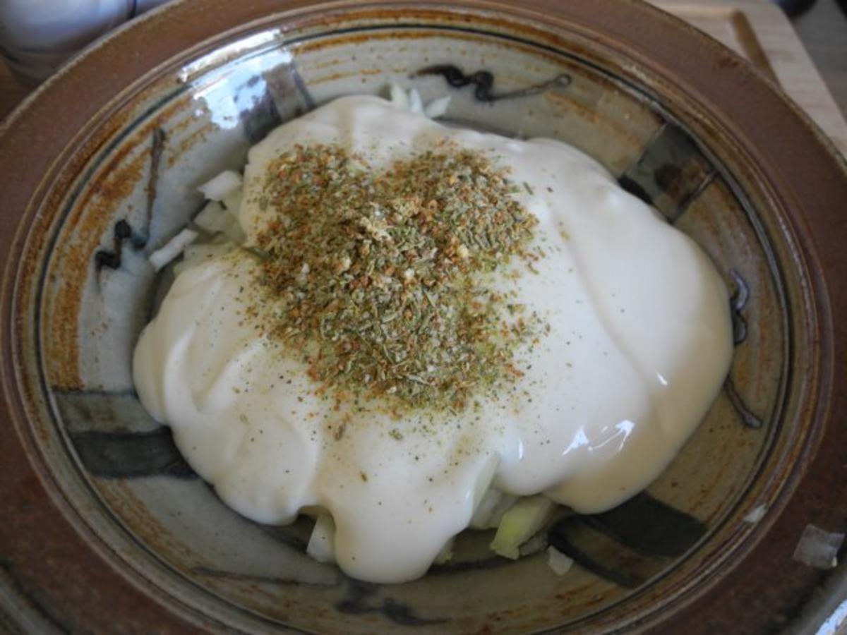 Vegan : Zwiebel - Soja - Joghurt mit Pellkartoffeln - Rezept - Bild Nr. 5