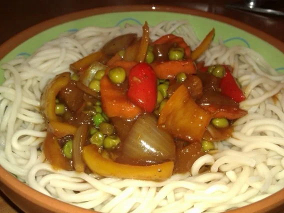 Rezept: Gemüse Süß-Sauer mit Mie-Nudeln Bild Nr. 5 Gemüse Süß-Sauer mit Mie-Nudeln - Rezept - Bild Nr. 5