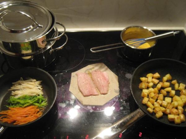 Zweierlei von der Forelle Forellentatar und gedämpfte Forelle auf ...