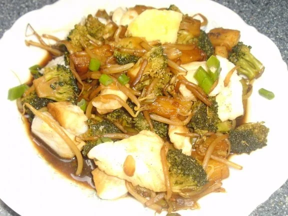 Asiatische Fisch/Gemüsepfanne - Rezept