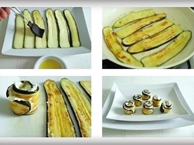 Party  Zucchiniröllchen mit Frischkäse gefüllt - Rezept - Bild Nr. 3