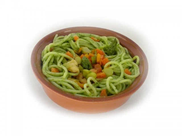 Rezept: Überbackene Spaghetti-Nester mit Spargel, Bärlauch, Hühnerfleisch.. Bild Nr. 12 Überbackene Spaghetti-Nester mit Spargel, Bärlauch, Hühnerfleisch.. - Rezept - Bild Nr. 12