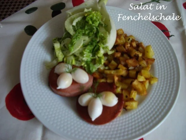 Pochierte Wachteleier  - auf gebratener Lyoner - Rezept - Bild Nr. 8