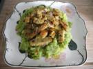 Vegan : Kartoffel - Broccoli - Stampf mit gebratenen Grünkern - Nuss - Bratlingstreifen - Rezept