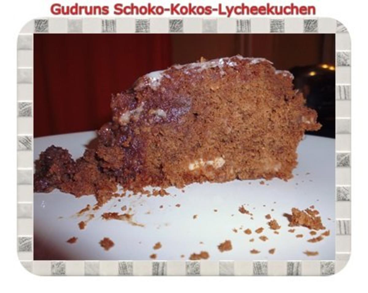 Kuchen: Schoko-Kokos-Lycheekuchen - Rezept