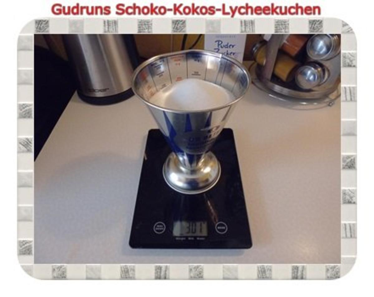 Kuchen: Schoko-Kokos-Lycheekuchen - Rezept - Bild Nr. 3
