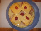 Pfannkuchen Hawaii mit Kochschinken und Käse überbacken - Rezept
