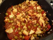 Hack-Oliven-Apfel-Pfanne - Rezept