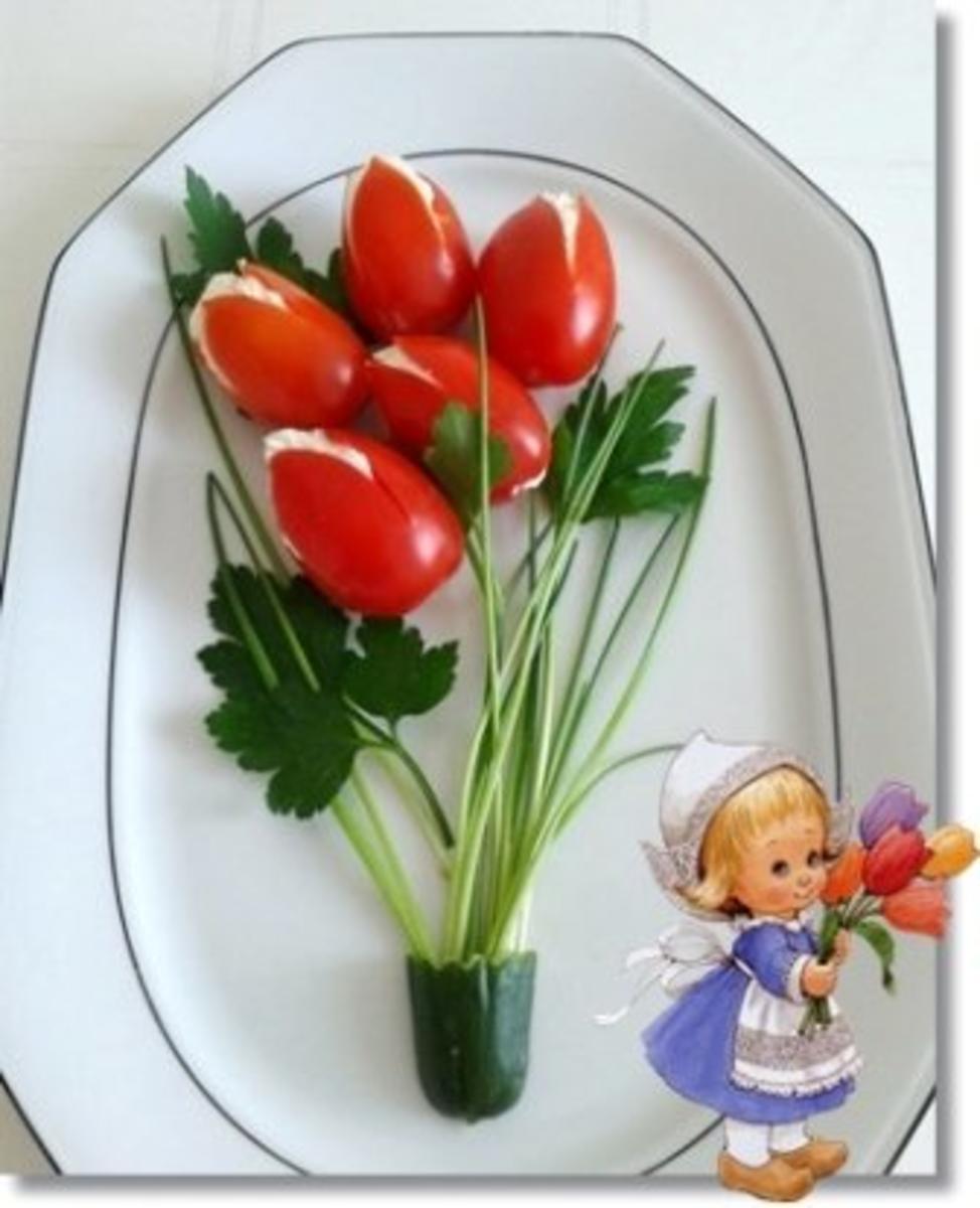 „Tulpen Strauß“  als kreative Vorspeise - Rezept