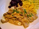 Rindergeschnetzeltes in Pilzrahmsoße - Rezept