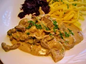 Rindergeschnetzeltes in Pilzrahmsoße - Rezept